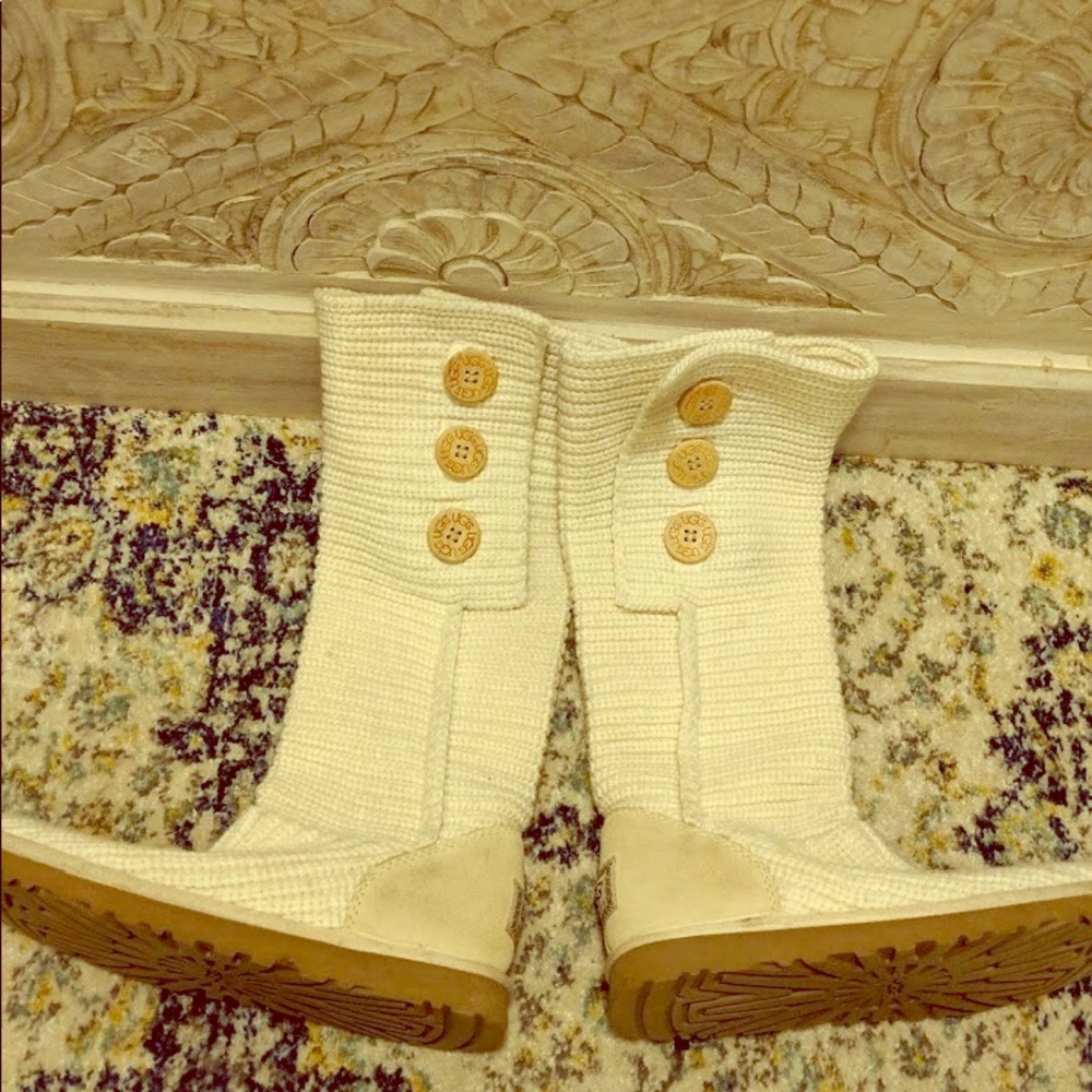 Ugg white knit boots